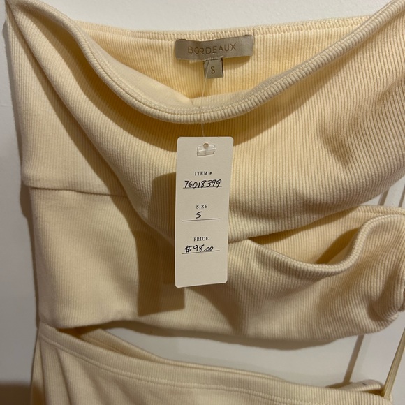 NWT Anthropologie Bordeaux Strapless Cutout Dress in Cream - Picture 6 of 8